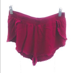 Breeze Ever Red Surplice Shorts w/ Tassels - Large